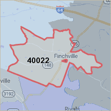 Map of 40022 Louisville Kentucky