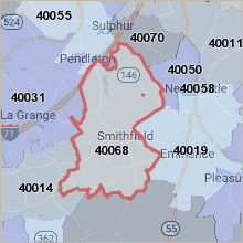 Map of 40068 Louisville Kentucky