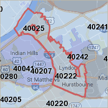 Map of 40222 Louisville Kentucky
