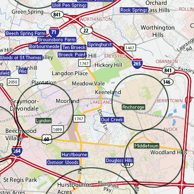 Louisville Neighborhoods Map