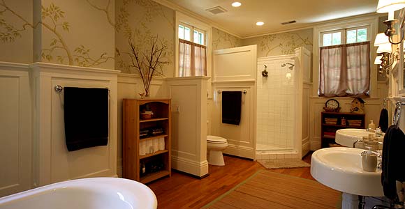Photo of a very nicely done bathroom remodel