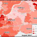 Louisville KY Foreclosures Map Updated through August