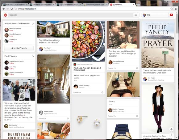 Screenshot of Pinterest