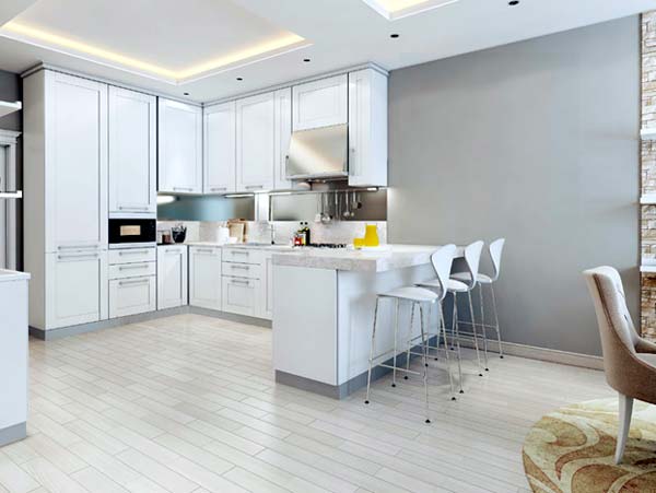 Photo of a clean, modern kitchen.