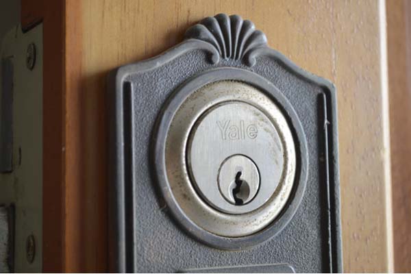 Photo of a deadbolt lock