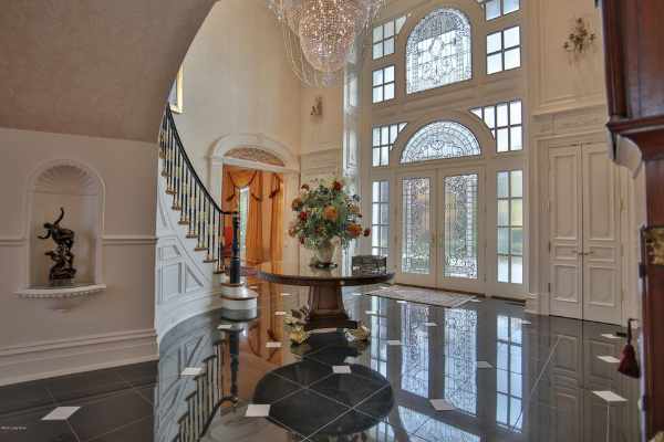 Photo of a foyer in one of the most expensive houses in Louisville