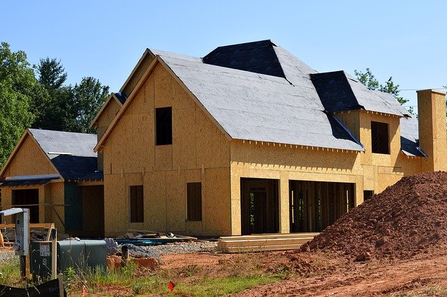 Photo of a new construction home being built
