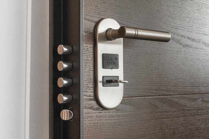 Photo of a door with a smart lock handle