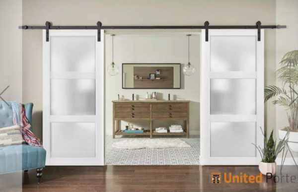 Double sliding barn doors