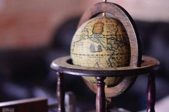 Photo of an antique globe