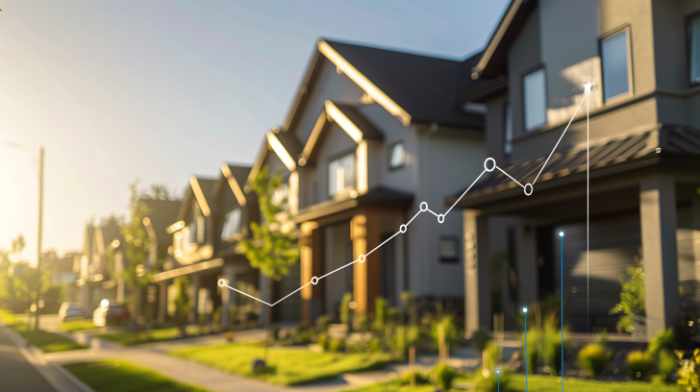 Photo of a neighborhood of homes with a chart overlayed on top of the image - Reserve Studies for HOAs: What You Need to Know