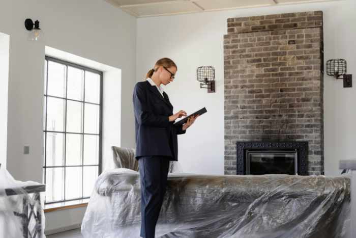 Photo of a woman completing a home inspection - Create a Home Inspection Routine: Homeowner Strategies