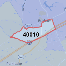 Map of 40010 Louisville Kentucky