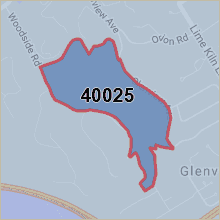 Map of 40025 Louisville Kentucky