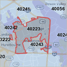 Map of 40223 Louisville Kentucky