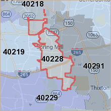 Map of 40228 Louisville Kentucky